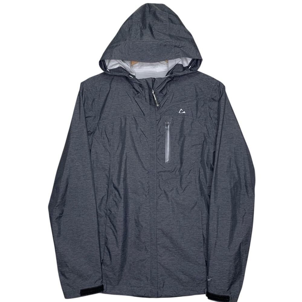 Paradox Waterproof Raincoat Jacket L Hooded Lightweight Travel Heather Charcoal
